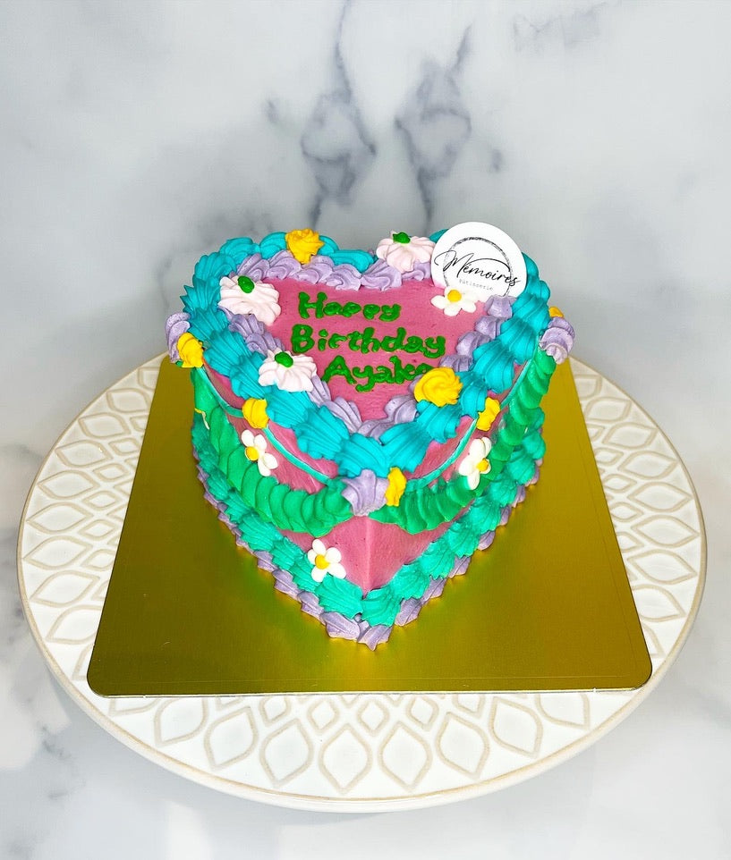 [B2335]Colorful heart cake