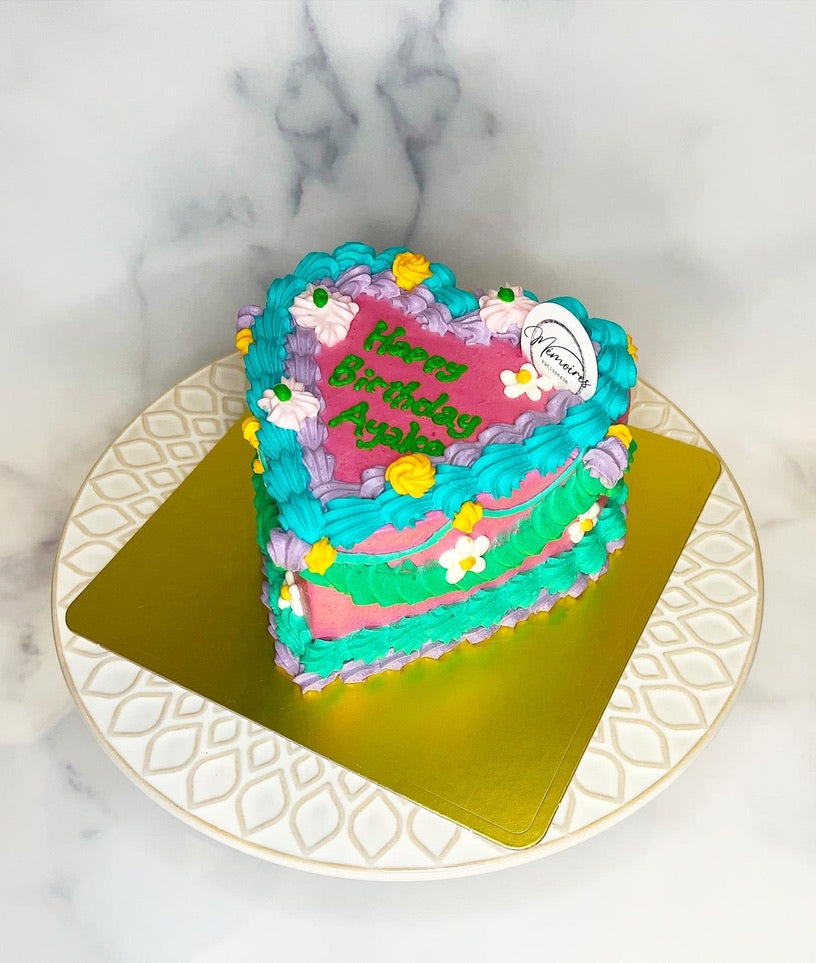 [B2335]Colorful heart cake